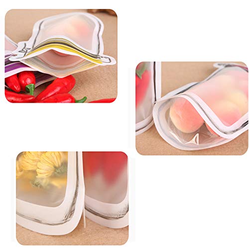 Enkrio 18 Pack Reusable Zip Lock Snack Bags, Mason Jar Zipper Food Saver Snack Sandwich Ziplock Bags Leakproof Storage Bags for Kids Travel Camping(3Small,4Medium,8Large,3Tall) - Thumbnail 5