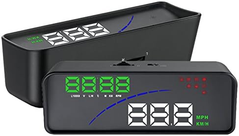 Izaway Car HUD Head Up Display OBD2 Smart Digital Meter Plug &amp; Play with Driving Speed, Fuel Consumption, Over Speed Alarm, Fatigue Driving Reminders, Engine Failure Alarm, etc