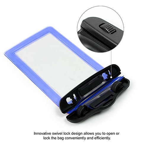 Becko Blue Waterproof Case Touch Responsive Front and Back, Universal Waterproof Wallet, Dry Bag, Pouch for 4.7" Cell Phone, IPhone 6, 5, 5s, 5c, 4, Samsung Galaxy S3, S4, LG G3, G2, HTC M8, M7, Gps, Mp3 Player and Digital Cameras. Perfect to Swimming, Su - Thumbnail 4