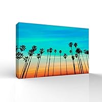 Canvas Wall Art The Palms Under The Sunset Canvas Prints Home Artwork Decoration for Living Room,Bedroom - 12x18 inches