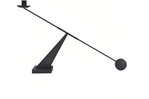 TerkCo Black Metal Modern Taper Candlestick Holders,Creative Geometric Line Simple Candle Stands Decorative,Long Decorative Candle Holders for Table Centerpiece (Black)