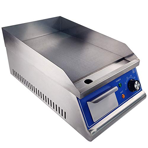 TAIMIKO Commercial Electric Griddle Flat Top Grill HotPlate Kitchen Grill CounterTop Stainless Steel Thermostatic Control 1500W 12" One Year Warranty - Thumbnail 7
