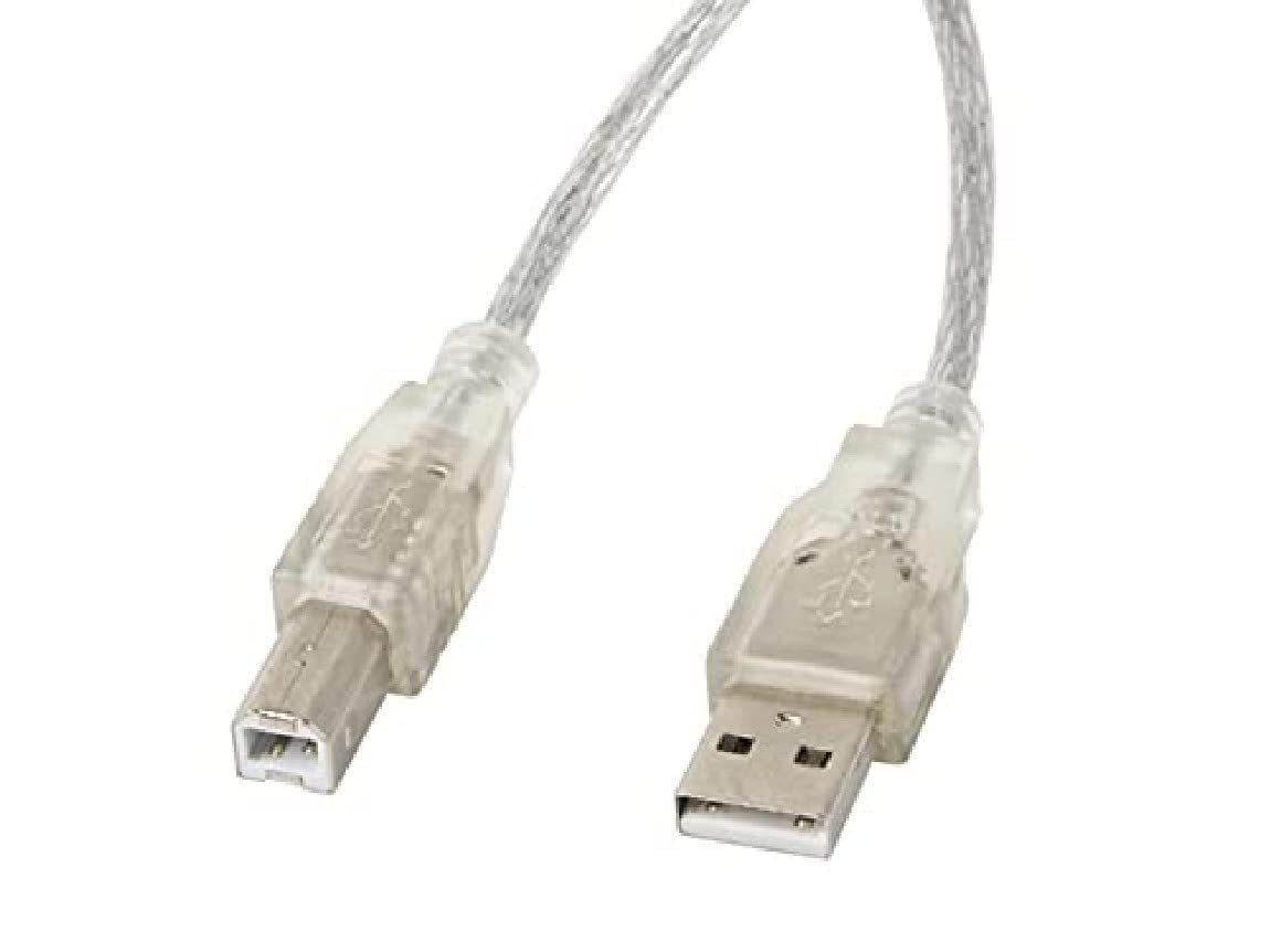 lanberg ca – USBA – 12cc – 0050 TR USB 2.0 A Male to USB 2.0 B Male Cable with Ferrite Core Transparent 5 m Transparent