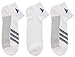 adidas Men's Superlite Stripe Low Cut Socks (3-Pair), White/Light Onix/Hi-Res Blue, Large