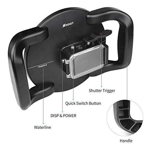 SHOOT Dual Handle Stabilizer Grip Dome Port for DJI OSMO Action Camera-Overall Design,Convenient Operation,Waterproof up to 45M/147ft - Thumbnail 2