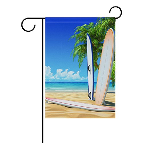 LEISISI Surfing Skateboard Decorative Double Sided Garden Fl