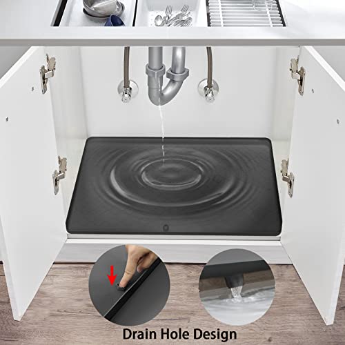 Eapele Under Sink Mat Kitchen Tray,34"x22",Flexible Waterproof