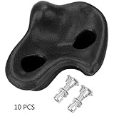 Dilwe Rock Climbing Holds, 10 Pcs Safety Comfortable Climbing Stones Kit with Hardware Fittings for Children Playground (Black)