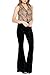 Women's Fashion Thick Velvet Bell Bottom High Waist Flared Pull On Stretch Pants USA