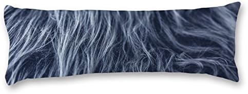 Oettinger Gray White Animal Hair Fur Faux 20"x54" Pregnancy Long Body Pillow Cover Cotton Polyester Blend Double Print Protector Case