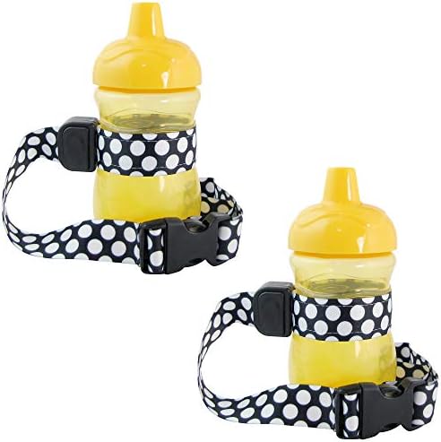 PBnJ Baby SippyPal Sippy Cup Holder Strap Leash Tether (Blk/White