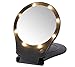 Floxite 5x Magnifying 360 Degree Lighted Home & Travel Mirror - Black