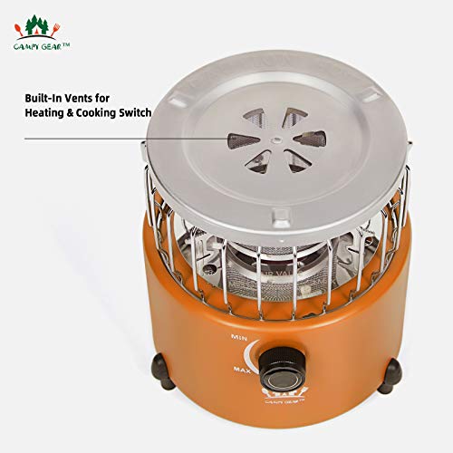 Campy Gear Chubby 2 in 1 Portable Propane Heater & Stove with Hose and
