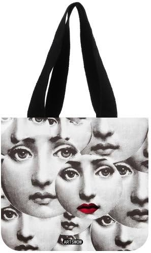 ARTSWOW Fornasetti Plate Shoulder Bag Custom Lady Travel Bag Canvas Reusable Tote Bag (2 Sides)