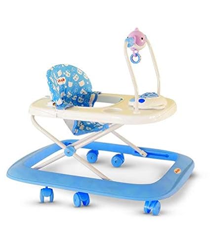 Ubaby Baby Walkers with Music Play Tray and Hanging Toys (Blue)