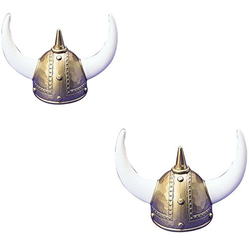 US Toy One Adult Plastic Viking Helmet - 2 Pack
