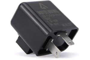 Aharon Motolumino Relay Flasher for Motorcycle | Universal 12V LED/Halogen | for Multiple Brands 2-pin Connector | Flasher Relay for Indicator Turn Signal Lights | Blinker Relay | Led Flashing