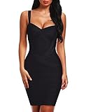 Bqueen Women's 2016 New Spaghetti Strap Sexy Bodycon Bandage Club Dresses BQ1636-1 (M, Black)