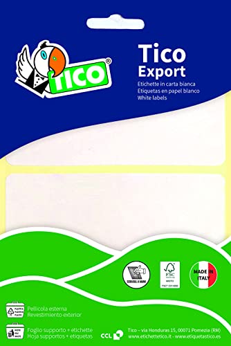 TICO 947902 10 Blatt Klebeetikette, weiß