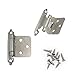 50 Pack(25 Pairs) Brushed Satin Nickel Decorative Self Closing Face Mount Kitchen Cabinet Hinges Flush Variable Overlay