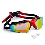 Swimming Goggles No Leaking Anti-Fog UV Protection with Ear Plugs and Free Protection Case, Swim Goggles Comfortable Fit for Adult Men Women Youth Kids Child from HybLc