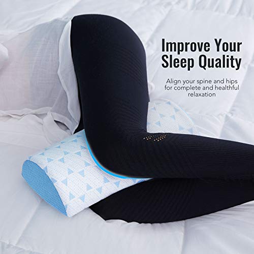 COZ Bolster Pillow for Legs Half Moon Knee Pillow and Lumbar Support