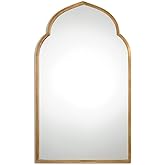 Uttermost Kenitra 40" x 24" Moroccan Arch Top Gold Wall Mirror
