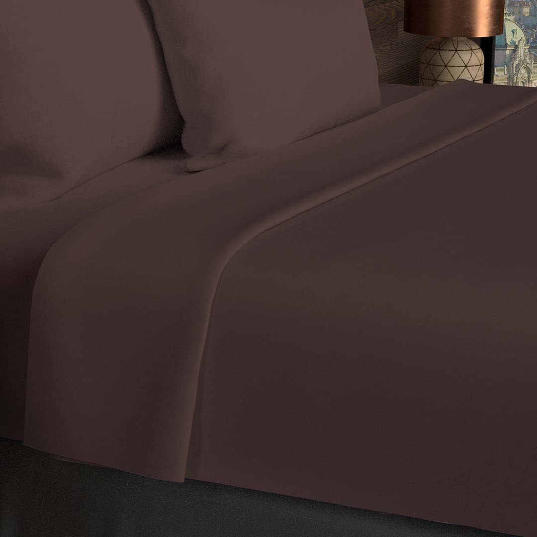 Soleil d'ocre, Flat Sheet, Cotton, 57 Threads, Brown, 180 x 290 cm