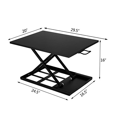 Superland Adjustable Height Standing Desk 28 x 20 Inch Desktop Standing Desk Adjustable Height Sit to Stand Ergonomic Workstation (28â€X20â€)
