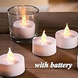 Flameless LED Tea Lights,Pack of 25,Realistic and Bright Flickering Bulb Battery Operated Electric Fake Candles for Wedding,Table,Gift,Outdoor & Festival Celebration
