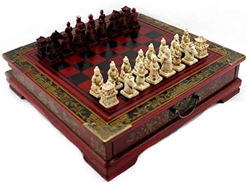 ホームアクセサリーhiuhiuクラシック中国兵馬俑木製ボードパズル漫画のキャラクターボードゲーム10代