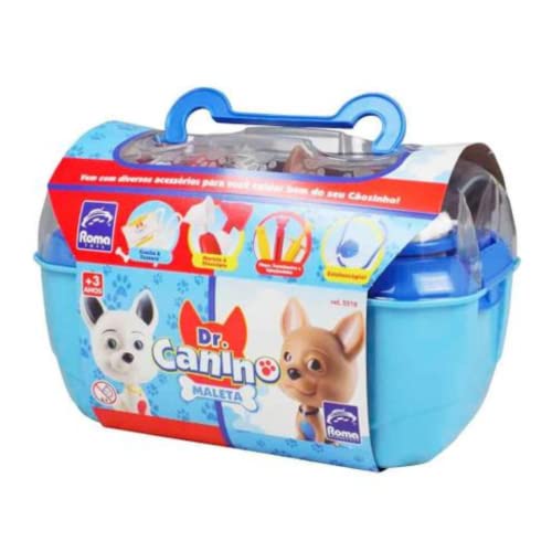 Roma Jensen Br, Roma Brinquedos Maleta com Vários Acessórios, Dr Canino, 31,5 cm, Cor Sortido, Plástico Resistente, Maleta Sai água de Verdade