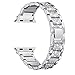 Secbolt Bling Bands Compatible with Apple Watch Band 38mm 40mm 41mm 42mm Women iWatch Series 10/9/SE/8/7/6/5/4/3/2/1, Dressy Jewelry Metal Bracelet Adjustable Wristband, Silver
