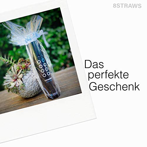 8STRAWS Glas Strohhalme | 8 Stück + Bürste in stylischer Aufbewahrungsbox | 20cm | transparent | bruchsicher… – Bild 6