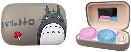 Totoro Contact Mini Contact Lens Case Travel Kit With Solution Bottle,Tweezers And Mirror(random pettern