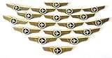 Aviator Kids Airplane Pilot Wings Plastic Pins Pinbacks Badges Lot of 20 Pins Gold