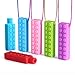 Sensory Chew Necklace (6 Value Pack with Colored Cords + Bonus Pencil Topper), Silicone Chewy for ADHD, Teething, Autism, Oral Motor Chew Toy for Boys and Girls,Non-Toxic Teething Toys for Kids