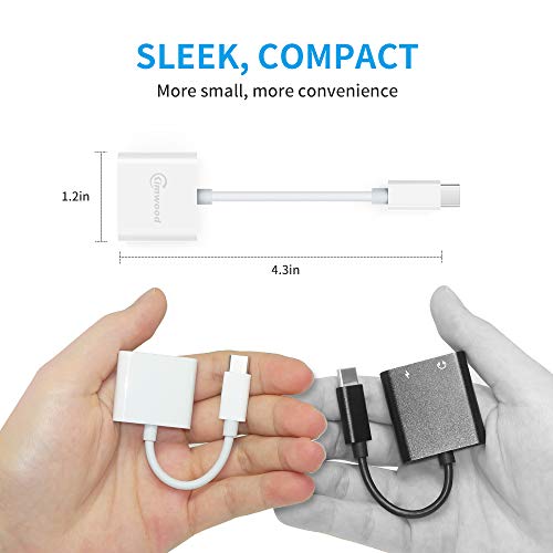 USB C to 3.5mm Headphone Charge Adapter Compatible for Pixel 2/2XL/3/3XL, iPad Pro 2018, HTC, Essential Phone and More