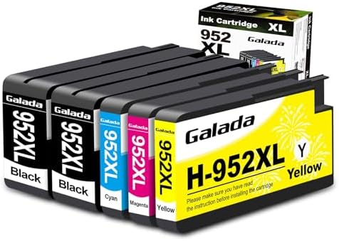 Timink 952XL 952 XL Ink Cartridge Replacement for HP 952XL Ink Cartridges Combo Pack (5 Pack,Yellow, Cyan, Black, Magenta) for OfficeJet Pro 8710 8720 7720 7740 8210 8702 8715 8725 Printer