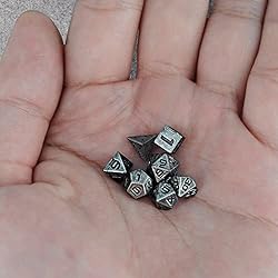 DND 6mm Micro Polyhedral Dice Set with Pocket Watch