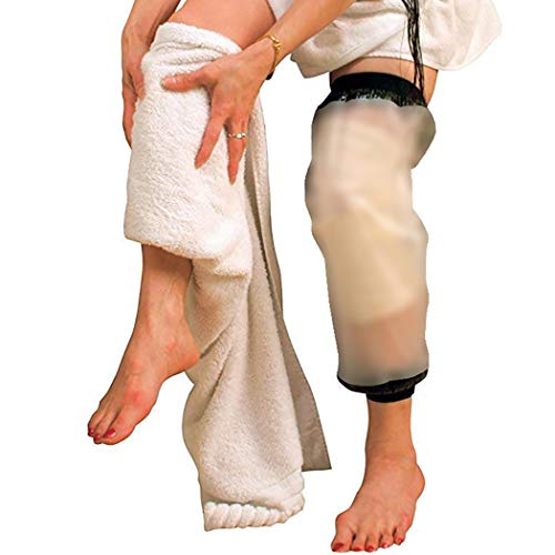 Knee Cast Shower Cover Large Size, Waterproof Knee Shower Protector for