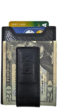 Carbon Fiber Credit Card Wallet Holder Slim Flat Secure RFID Blocking Magnetic Money Clip For Men