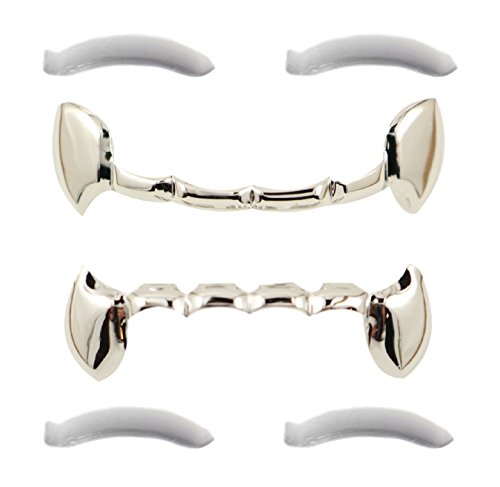 Joker grillz suicide squad 24k white gold plated fang g…