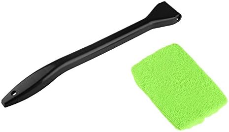 車の窓拭き ハンディモップ ウインドモップ 洗車用品 フロントガラス クリーナー 車の窓をピカピカ ハンドル付き 手洗い マイクロファイバー 全3色 グリーン