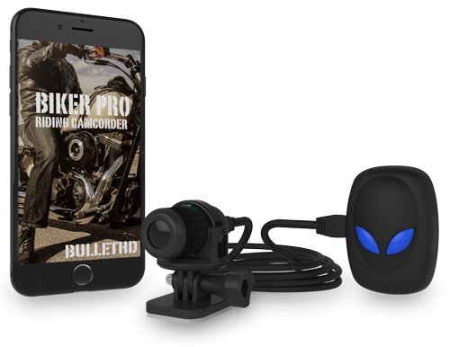 BULLETHD BIKER PRO WiFi enabled Full-HD 1080P Water Resistant Action Camera Motorcycle DashCam Novatek 96655 Aptina AR0330 HDR Night Performance 12V to 5V Power Converter included