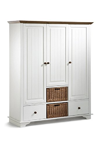 Schrank Kleiderschrank 3 Turig Ramona Kiefer Weiss Massiv Holz Bestellen