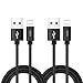 RoFI Phone Charger Cable, [2Pack 2 Feet] Nylon Braided Fast Charging USB Cord 0.6M Compatible Phone X 8 8 Plus 7 7 Plus 6s 6s Plus 6 6 Plus 5 5S 5C SE Air Mini and Car Display (Black)