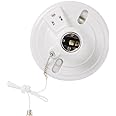 Legrand Pass & Seymour S865WCC18 250W 250V Medium Base A26 Lampholder, Plastic, 15 Amp Outlet, Pull Chain, White (1 Count)