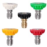 Podoy Pressure Washer Sprayer Nozzle Tip Size 3.0 or 030, Set of 5 Tips Stainless Steel for 1500 Psi, 2000 Psi, 2500 Psi 3000 Psi Pressure Washer
