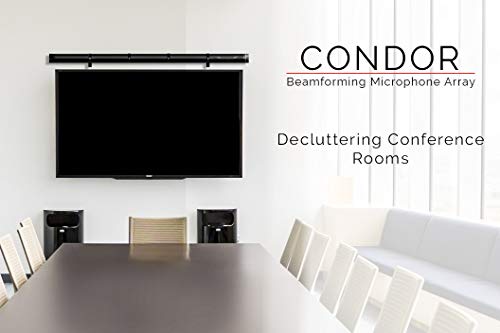 Phoenix Audio Condor - USB Conference Beamforming Microphone Array - Up to 30ft 180º Coverage. Wall Mount, SIP, Analog, Huddle, AV Carts, Zoom Rooms